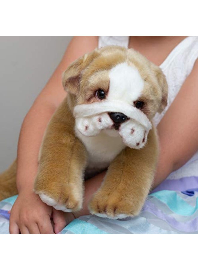 Nat and Jules Laying Large Bulldog Children's Plush Stuffed Animal Toy