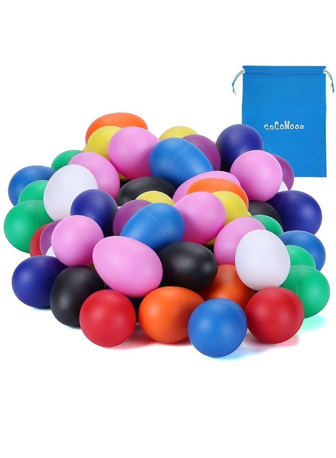 Egg Shakers Musical Instruments for babies-40Pcs Musical Maracas Percussion Instrument (10 Colors) Easter Eggs with a Storage Bag for Music Parties,Toys Music Learning DIY Painting