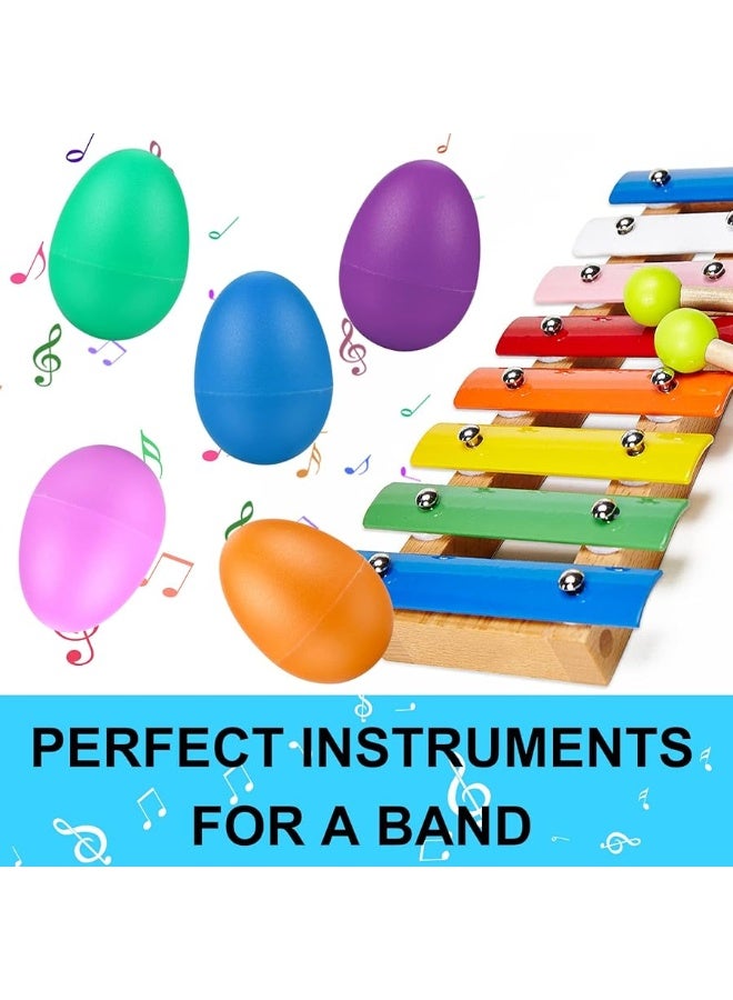 Egg Shakers Musical Instruments for babies-40Pcs Musical Maracas Percussion Instrument (10 Colors) Easter Eggs with a Storage Bag for Music Parties,Toys Music Learning DIY Painting
