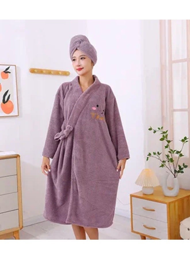 New Thicken Bathrobe for Women High Absorbent and Quick Drying, Soft Bathrobe for Adults