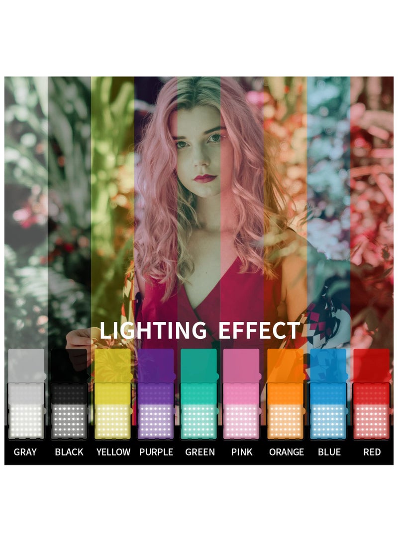 2 Pack Photography Video Lighting Kit LED Studio Streaming Lights 70 Beads Color Filter for Camera Photo Desktop Computer Conference Game Stream Portrait Shooting