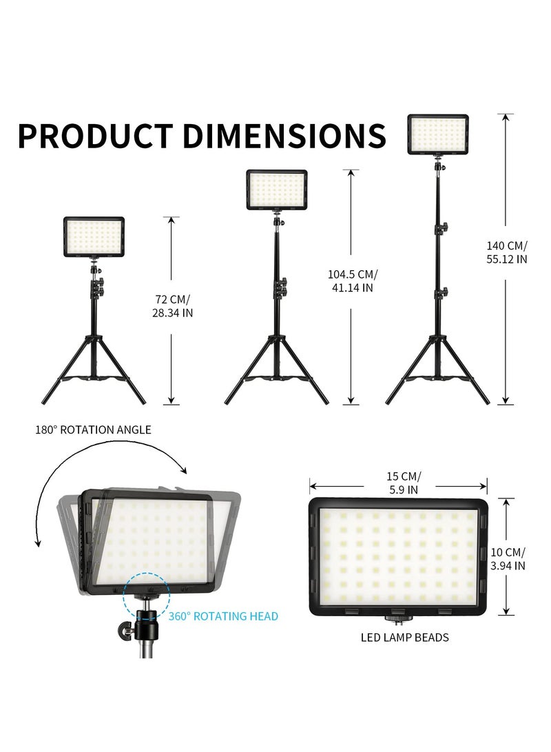 2 Pack Photography Video Lighting Kit LED Studio Streaming Lights 70 Beads Color Filter for Camera Photo Desktop Computer Conference Game Stream Portrait Shooting