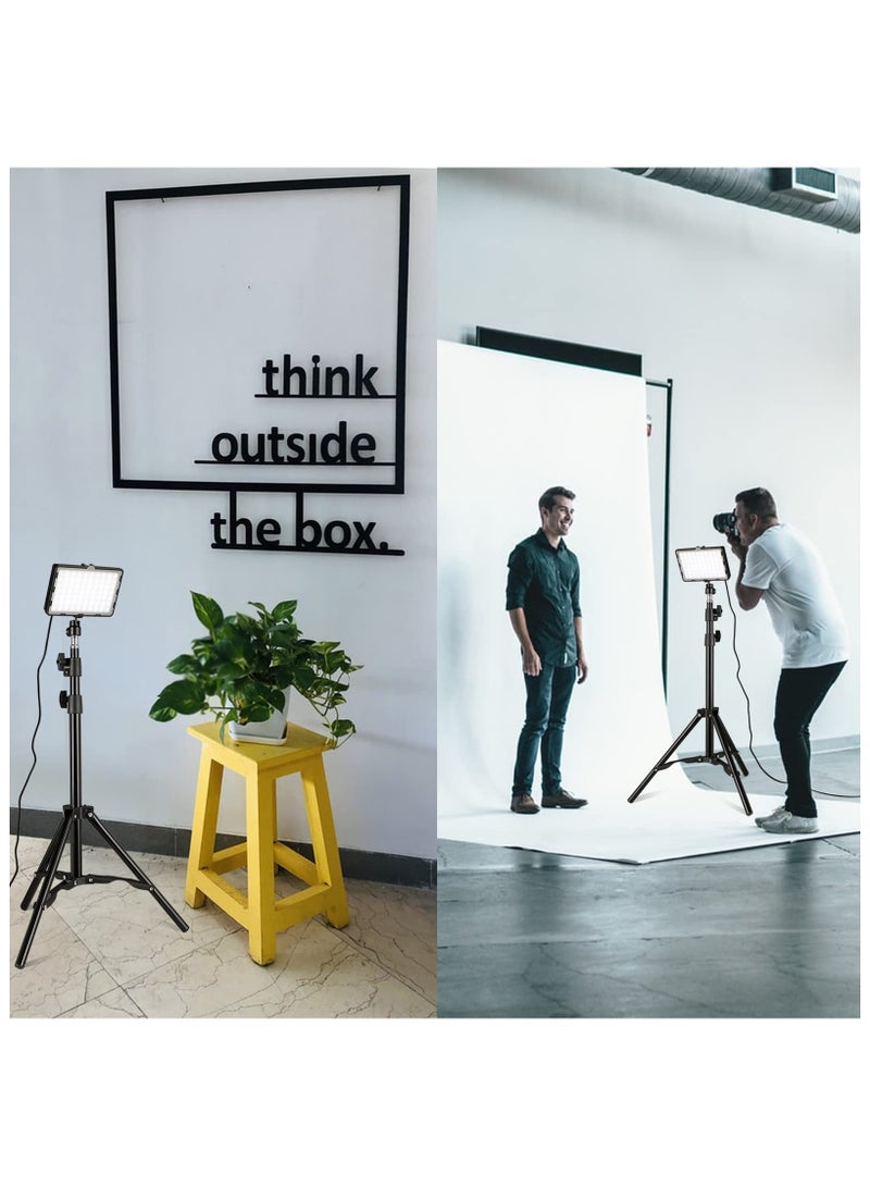 2 Pack Photography Video Lighting Kit LED Studio Streaming Lights 70 Beads Color Filter for Camera Photo Desktop Computer Conference Game Stream Portrait Shooting