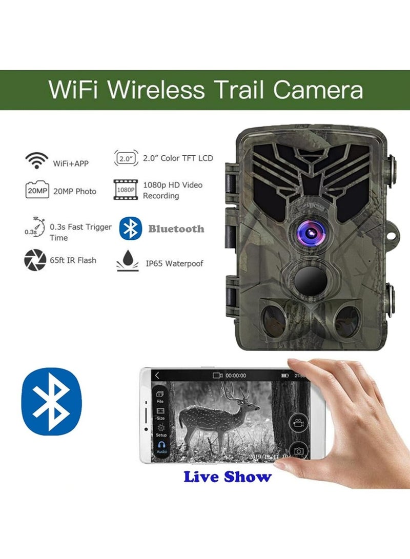 Wild Trail Camera with Bluetooth and WiFi Control, 24MP 1080P Night Vision (Model 830)