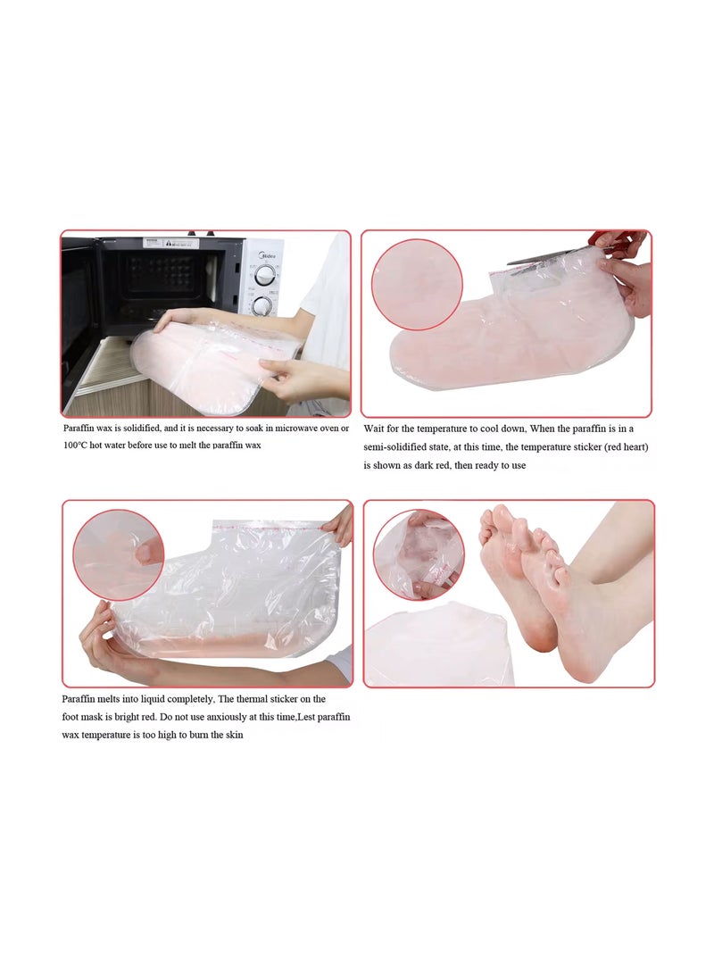 Brunson Paraffin Wax Socks Disposable Foot Moisturizing Spa Socks for Cracked Heels Dry Skin Pedicure Paraffin Therapy 6pcs Feet Wax Care Soft Hydrating Foot Bags for Deep moisturization