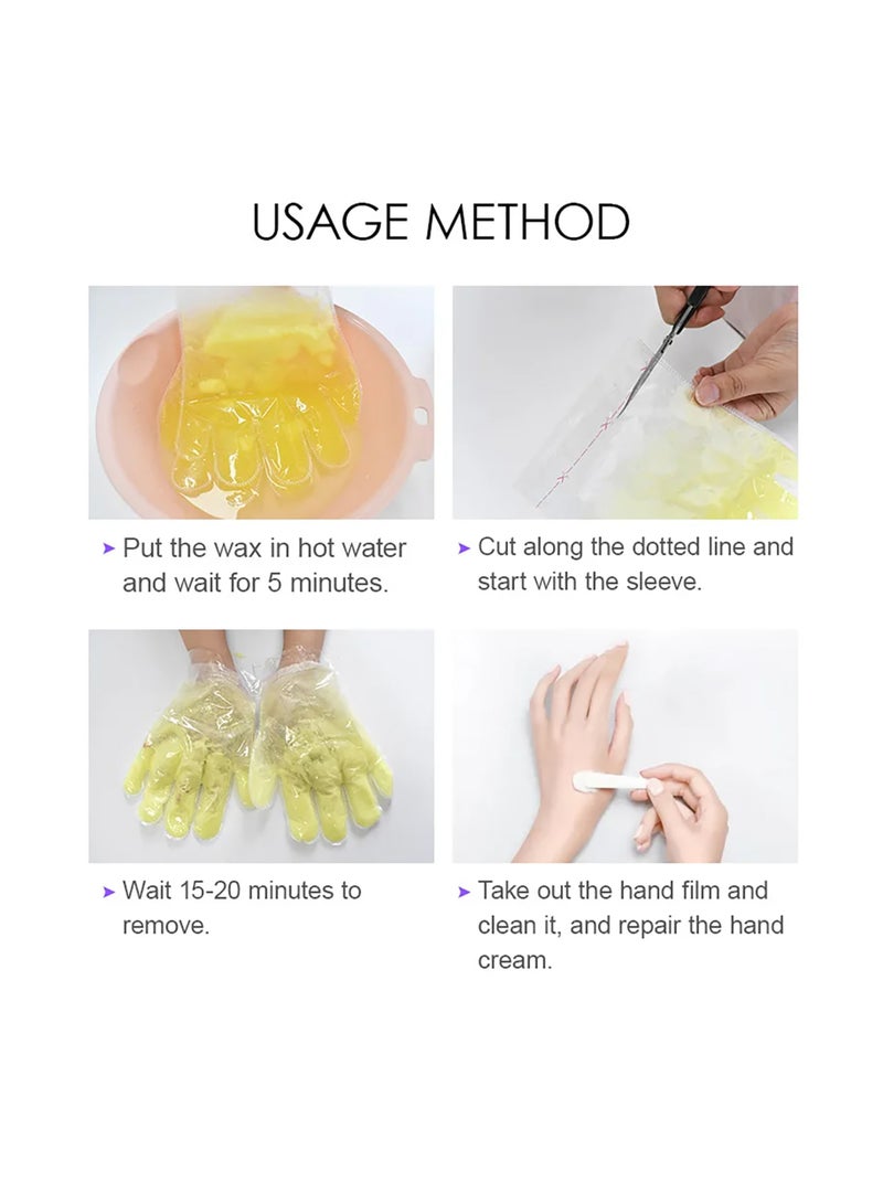 Paraffin Wax Gloves for Hand Manicure Nourishing Gloves Paraffin Wax For Moisturizing Hydrating Hands Scented Disposable Microwaveable Thermal Therapy Soft Smooth Deeply Hydrates Wax Therapy