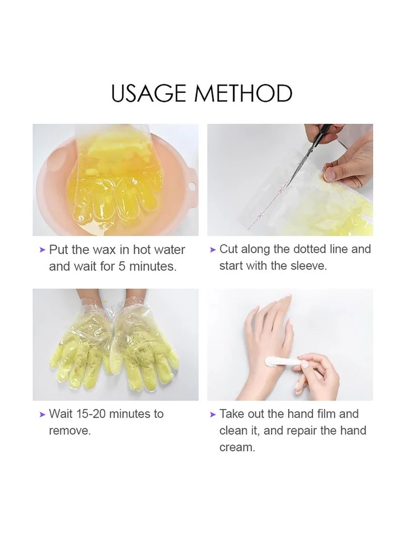 Paraffin Wax Gloves for Hand Manicure Nourishing Gloves Paraffin Wax For Moisturizing Hydrating Hands Scented Disposable Microwaveable Thermal Therapy Soft Smooth Deeply Hydrates Wax Therapy