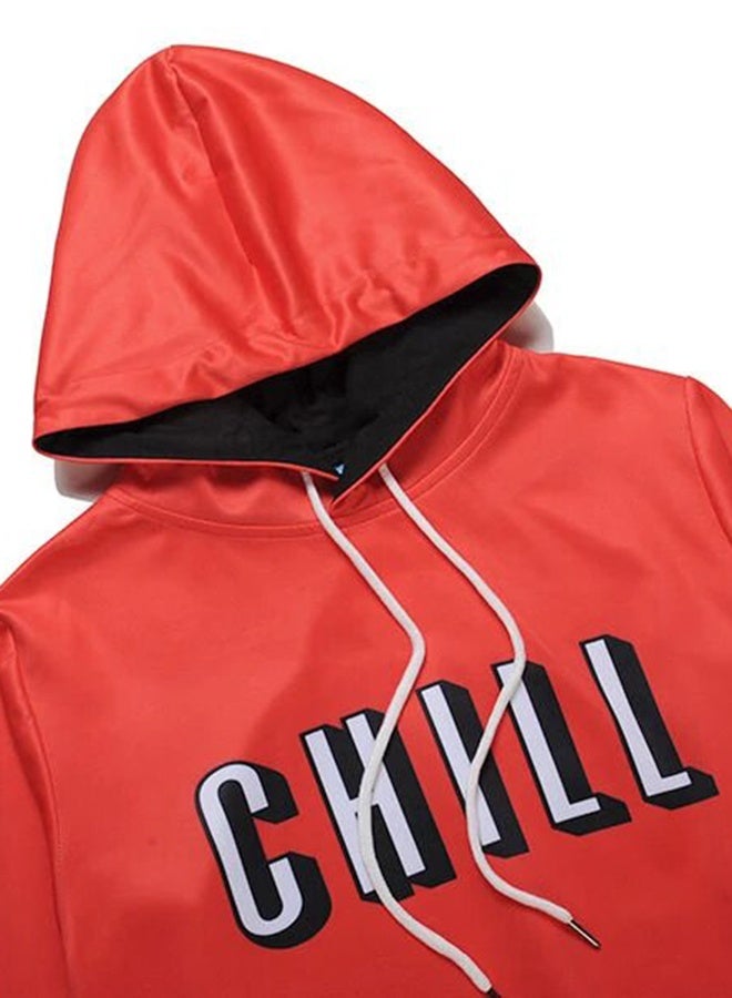 3D Printed Hoodie Red/White/Black