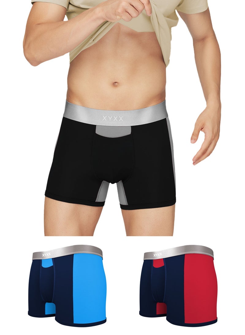 Pack of Modal Color Blocked Solid Men Trunk