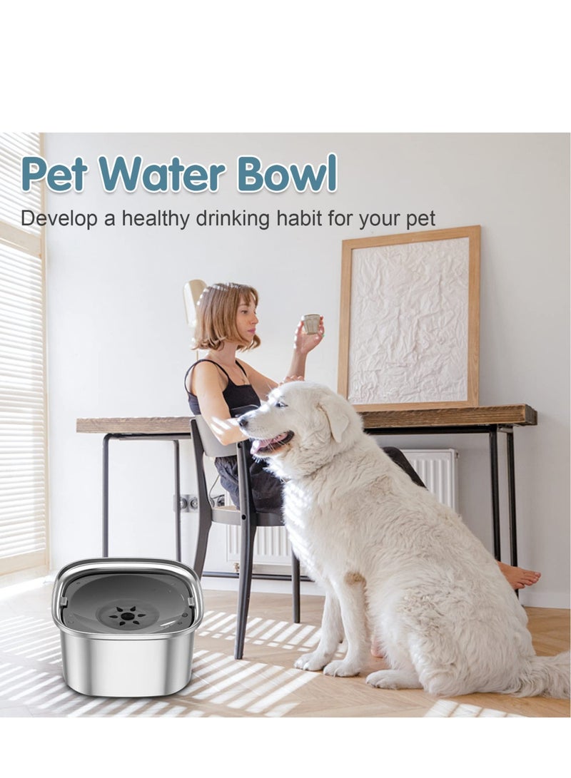 Dog Water Bowl, Large Capacity Dog Food Water, No Splash Water Bowl with Non-Slip Mat, Slow Water Bowl, Suitable for Dogs, Cats (3 L)