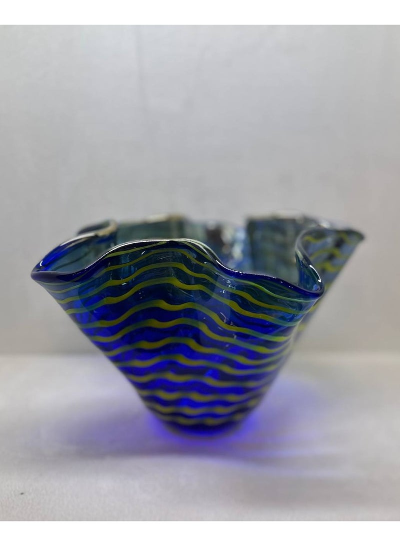 Contemporary Blown  Art Glass Bowl