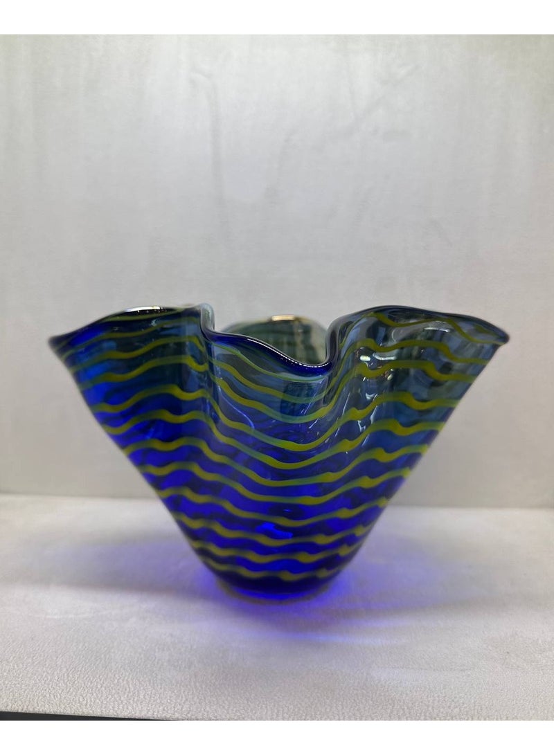 Contemporary Blown  Art Glass Bowl