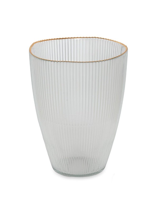 Luce Vase Clear And Gold - 18X24.5Cm