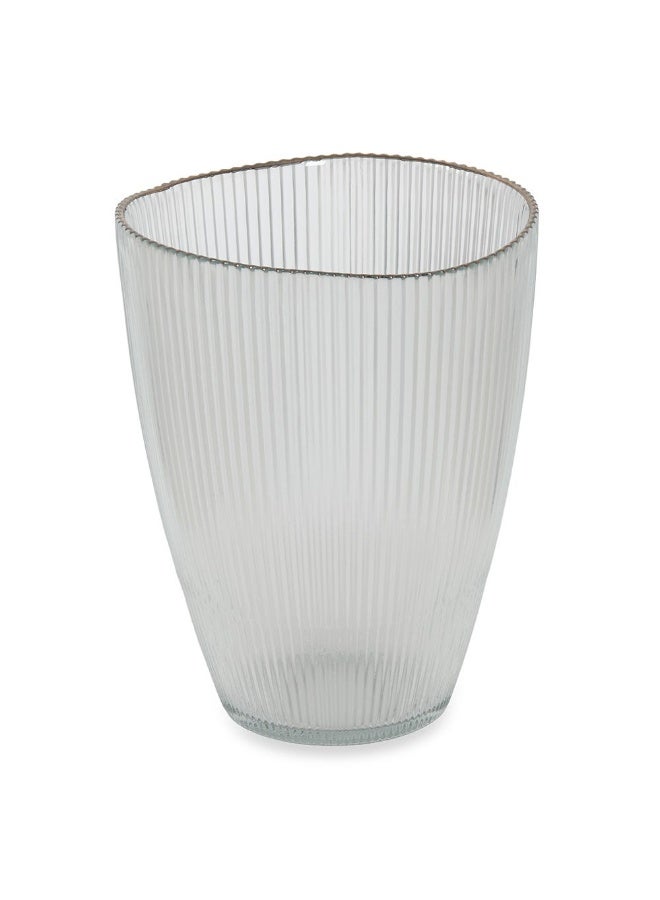 Luce Vase Clear And Silver - 18X24.5Cm