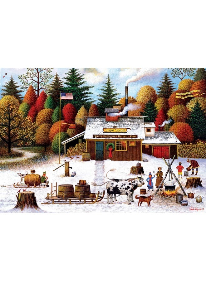 Buffalo Games - Charles Wysocki - Vermont Maple Tree Tappers - 500 Piece Jigsaw Puzzle for Adults Challenging Puzzle Perfect for Game Nights