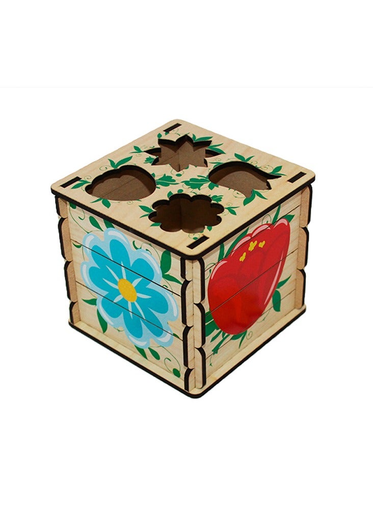 FOFA Wooden Puzzle -Shape Sorter Cube