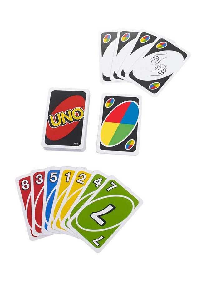 Original UNO Deluxe Classic Card Game - 112-Card Deck with Action Cards, Scoring Pad & Tin, for 2-10 Players, Ages 7+