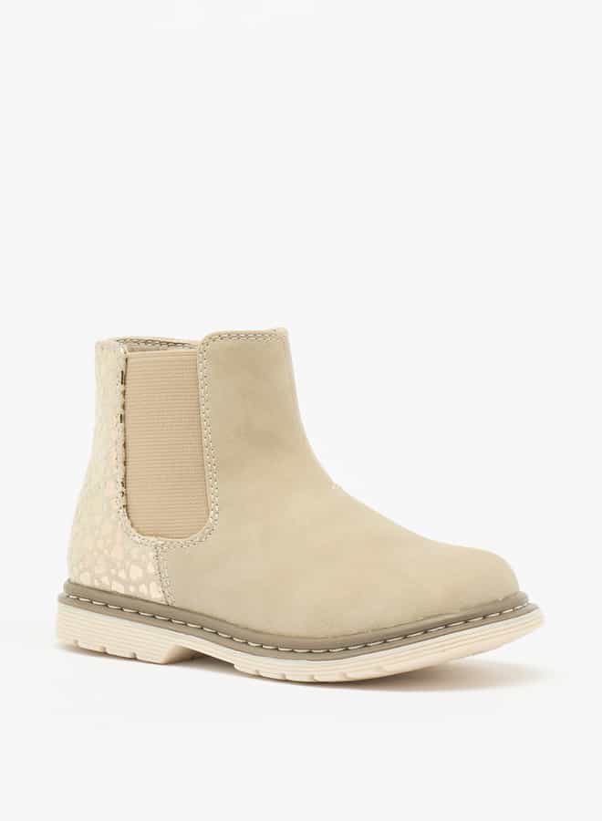 Girls Textured Ankle Boots with Zip Closure