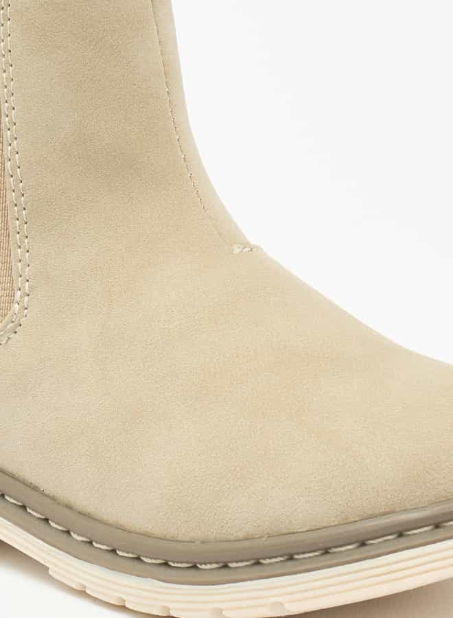 Girls Textured Ankle Boots with Zip Closure