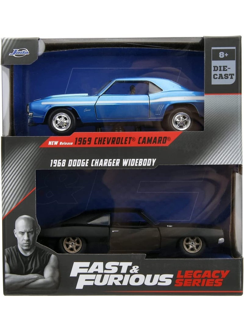 Fast And Furious Legacy Series 1969 Chevrolet Camaro and 1968 Dodge Charger Widebody