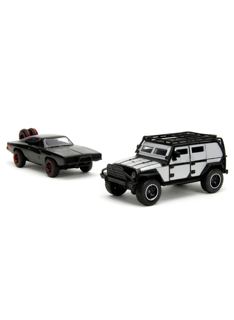 Fast And Furious Legacy Series Tej's Jeep Wrangler and Doms Charger R/T