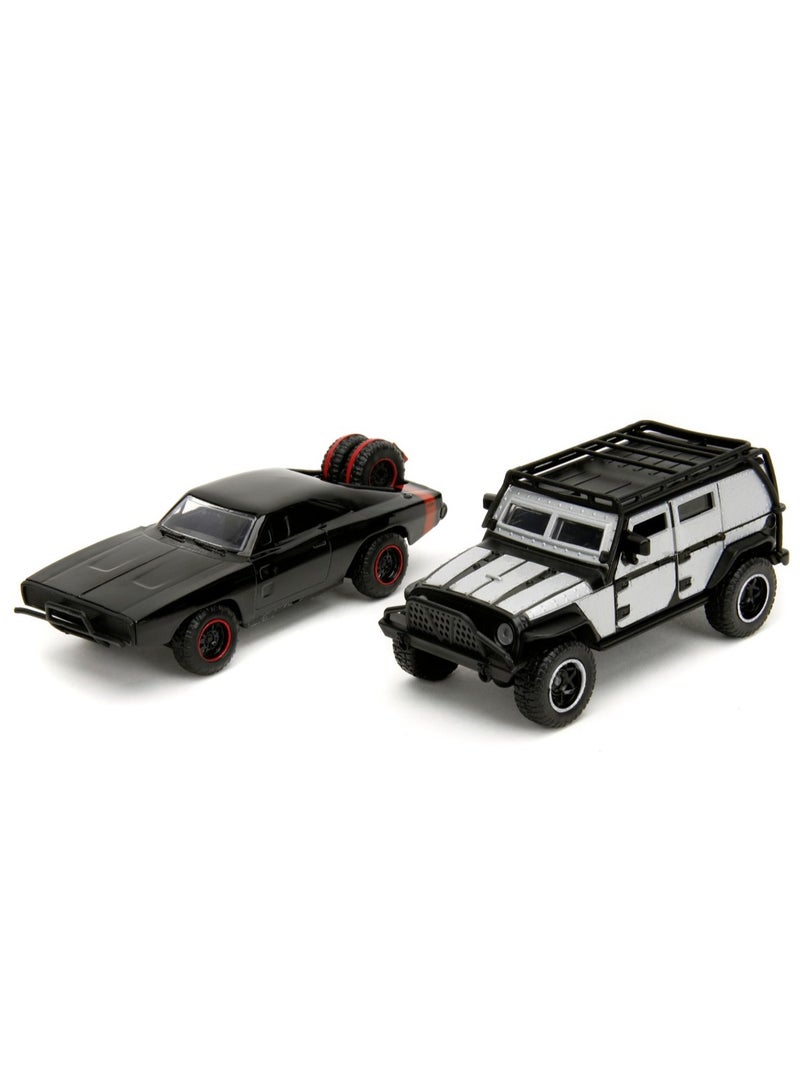 Fast And Furious Legacy Series Tej's Jeep Wrangler and Doms Charger R/T