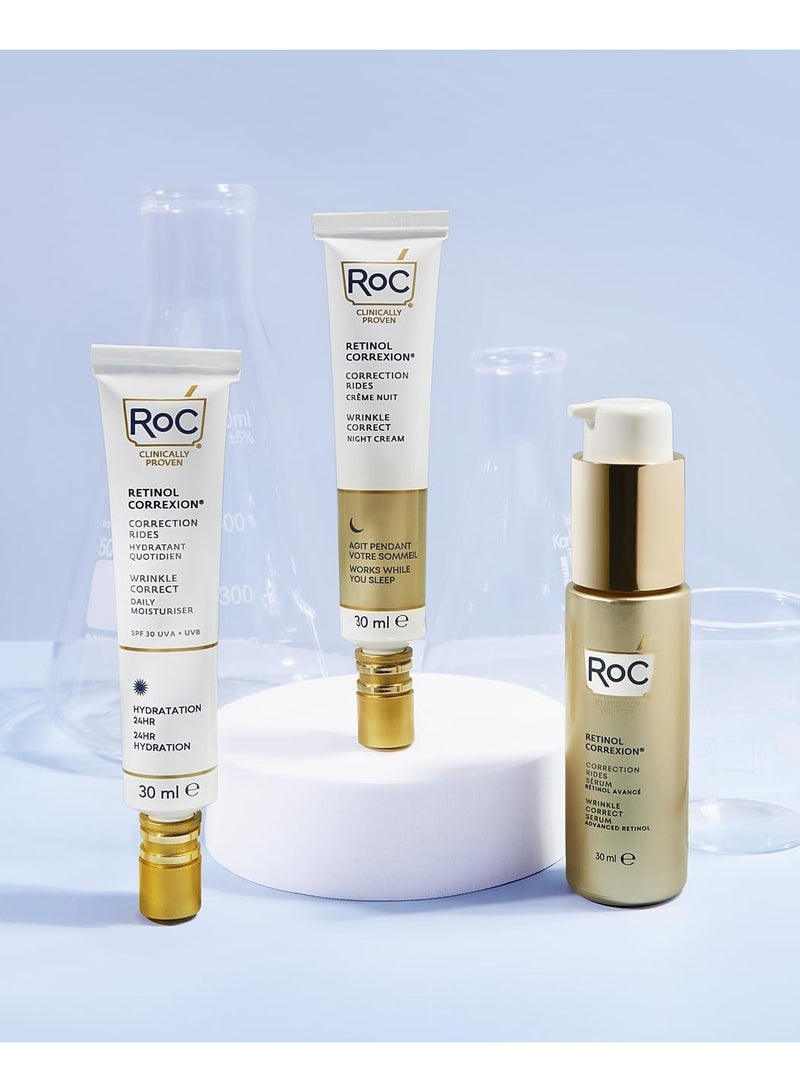 Retinol Correxion Wrinkle Correct Face Serum Daily Anti Wrinkle and Aging Treatment Visible Wrinkle Reduction Formula Pure RoC Retinol with Ascorbic Acid 30 ml