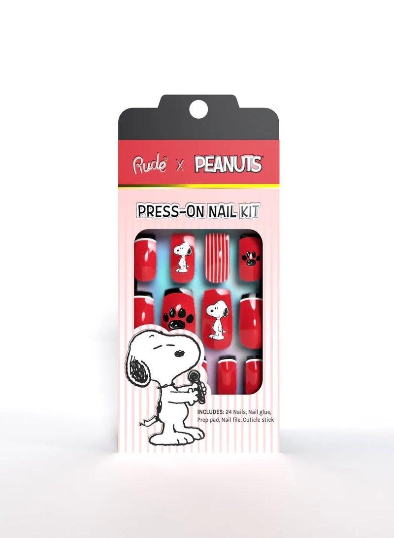 RUDE PEANUTS PRESS ON NAILS NAIL KIT #4 SNOOPY