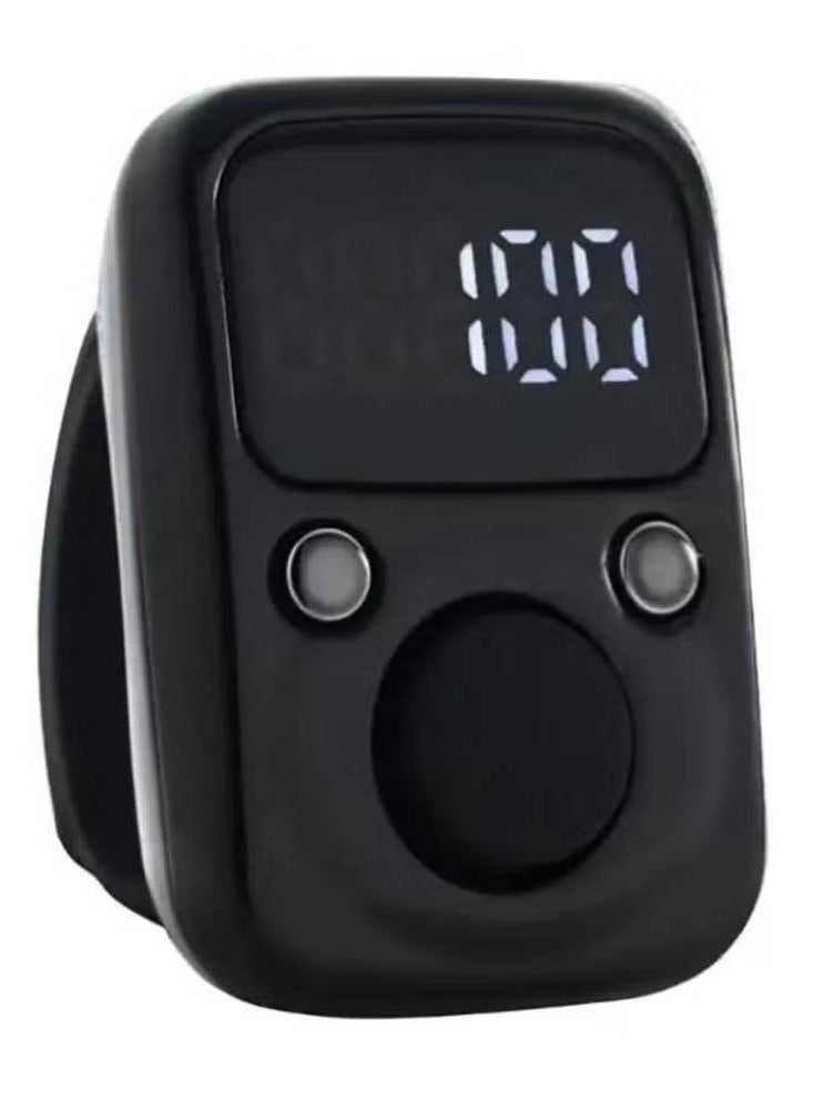 Digital Tasbeeh Ring with LCD Display Screen - Accurate Prayer Counter, Lightweight & Ergonomic Design, Ideal for Daily Use, Perfect Gift for Spiritual Practices and Counting Dhikr (black)