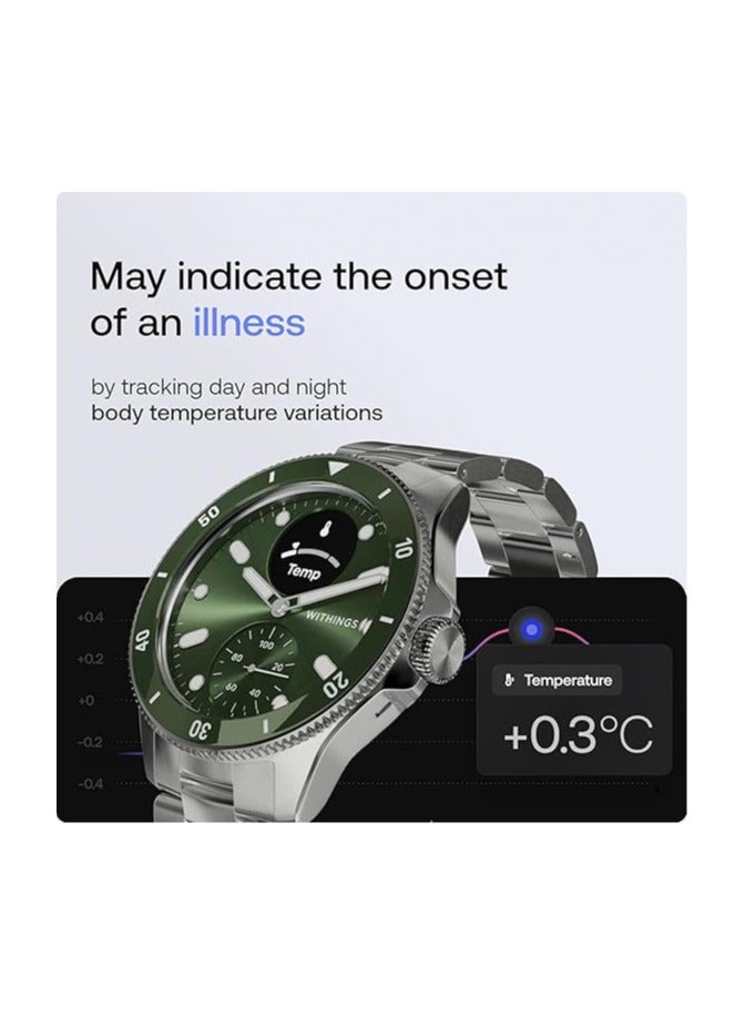 Withings ScanWatch Nova, Heart Health Hybrid Smartwatch for Men & Women - ECG, with SPO2, Temperature Monitoring, Sleep, Respiratory Health, Cycle Monitoring, 30-Day Battery Life, iOS & Android, Green