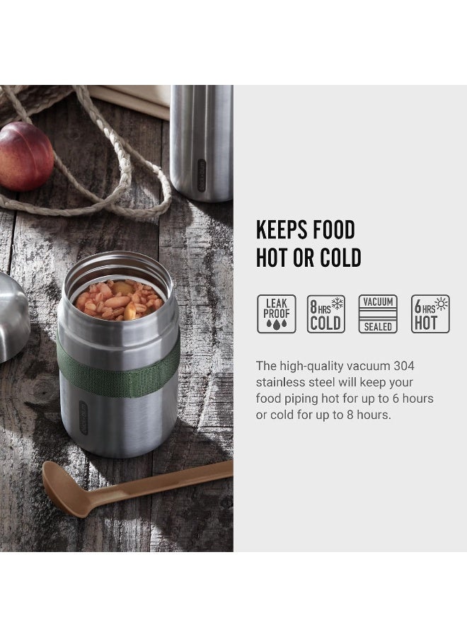 Food Flask Stainless Steel Olive 400ml
