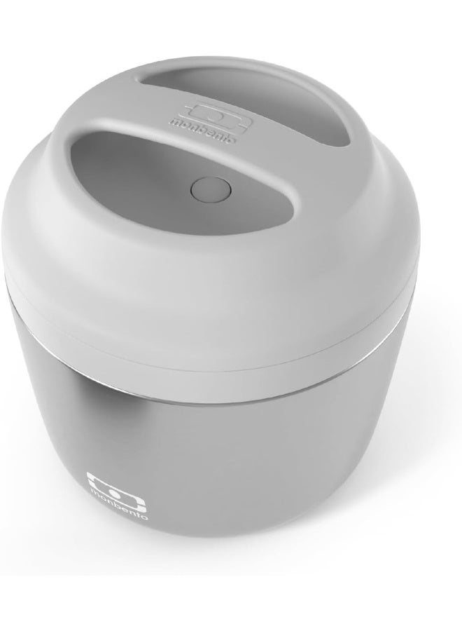 monbento - MB Element Silver Grey Insulated Lunch Box - Leakproof and Insulated Container Keeps Food hot/Cold - BPA Free - Food Grade Safe
