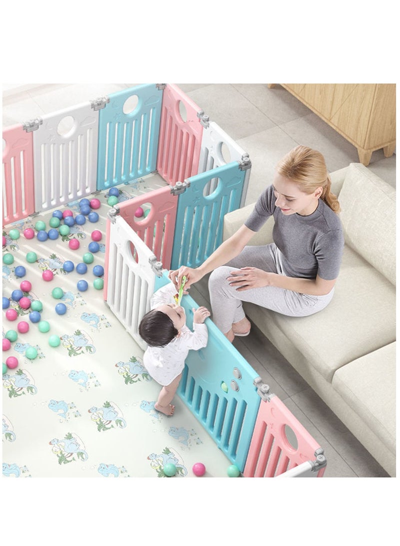 Baby Playpen Kids Activity Centre Safety Play Yard Home Indoor Outdoor New Pen (Multicolour, Classic Set 14 Panel)