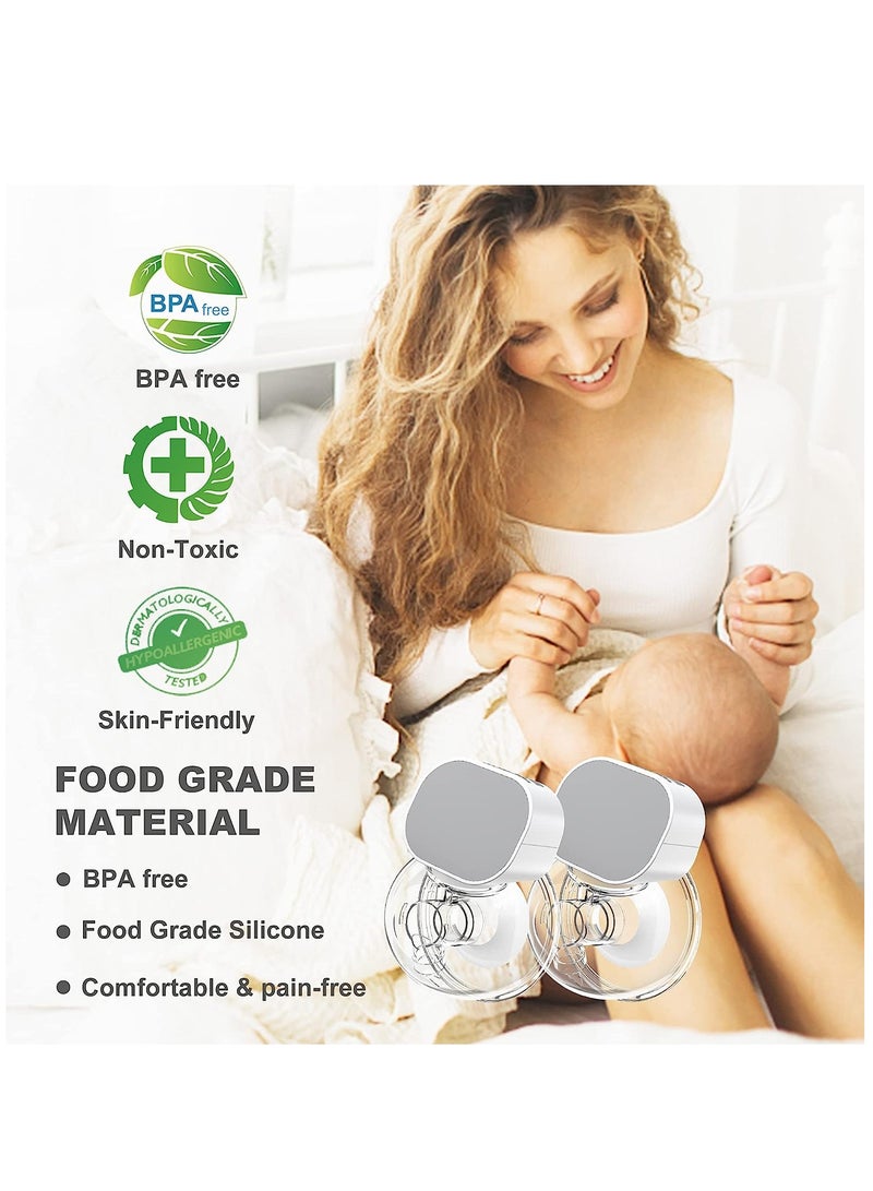 Breast Pump Comfortable and Painless Breast Pump Low Noise Breast Pump Wearable Breast Pump LCD Hands-Free Breast Pump Electric Breast Pump 2 pieces,Painless Breastfeeding Breast Pump Can Be Worn in-Bra