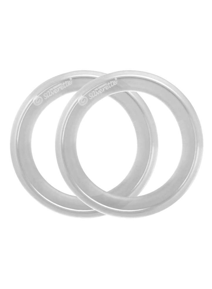 SILVERETTE The Original Silver Nursing Cups, Nipple Covers for Breastfeeding with O-Feel Silicone Rings