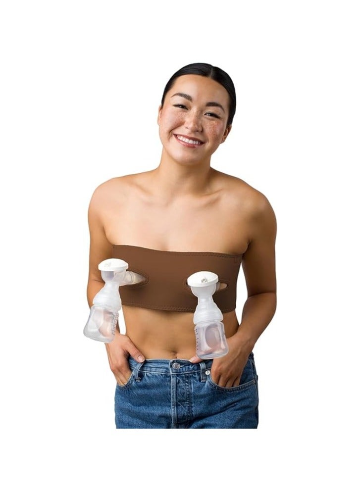 Adjustable Hands Free Pumping Bra, One Size, Cup A-DD, Coffee