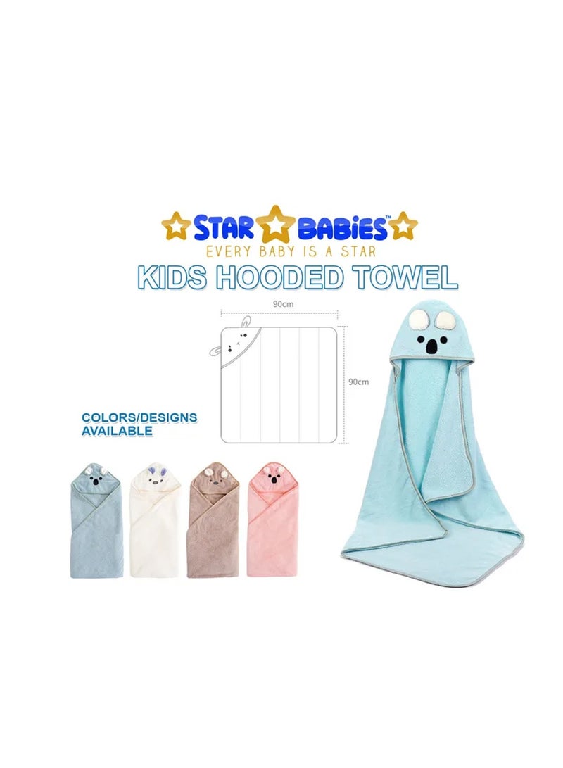 Star Babies Combo Pack (Microfiber hooded Towel, Scented Bag Pack of 5, Organic baby plate) - Blue