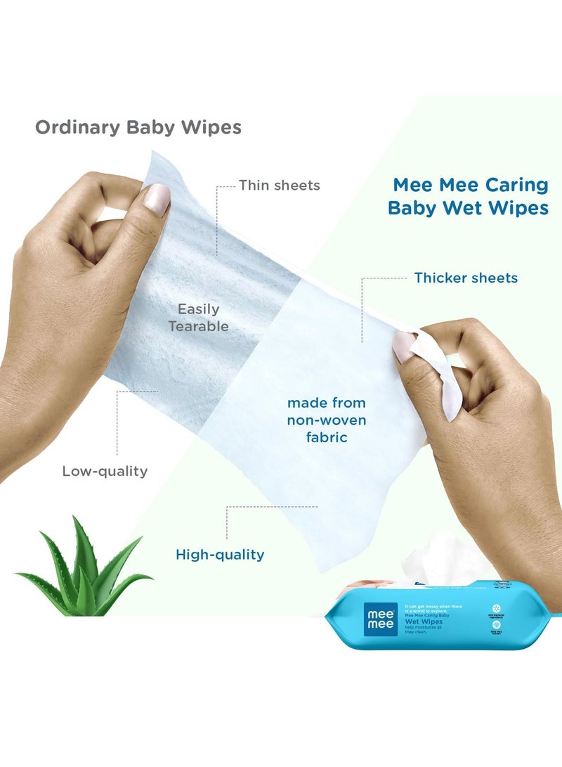 Soft Gentle Baby Wet Wipes (72 Wipes) Pack of 5 | Infused with Aloe Vera and Vitamin E