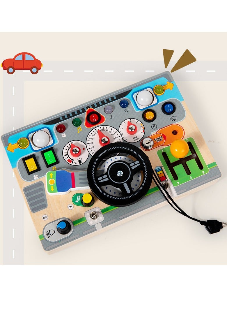 Children's Early Education Simulation Steering Wheel Electronic Switch Light Educational Puzzle Toy