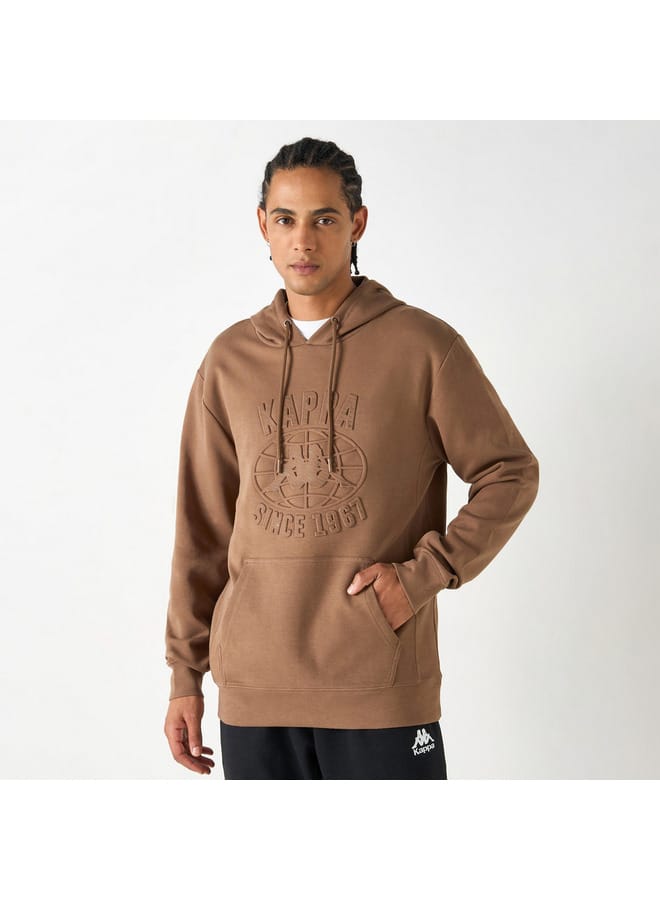 Kappa Embossed Sweatshirt with Long Sleeves and Pocket