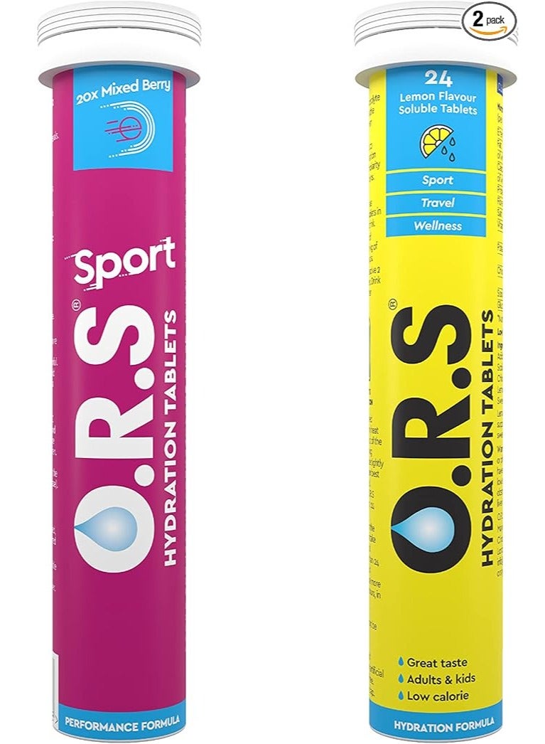 O.R.S Sport and Originals Bundle | 1 tube of Sport Berry + 1 tube of Lemon