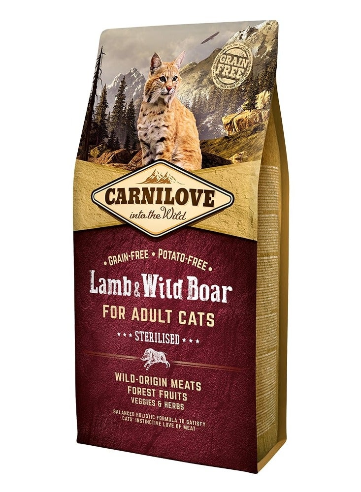 Carnilove Lamb & Wild Boar for Adult Cats 6kg