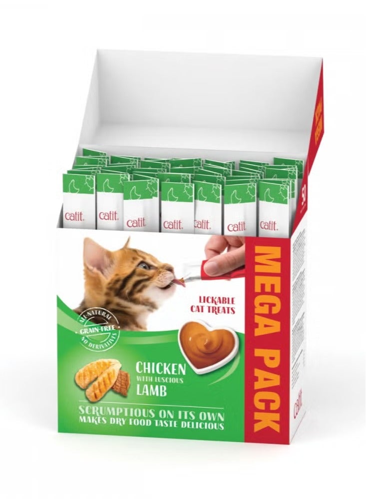 Catit Creamy Treats Mega Pack Chicken with Lamb 50 tubes box