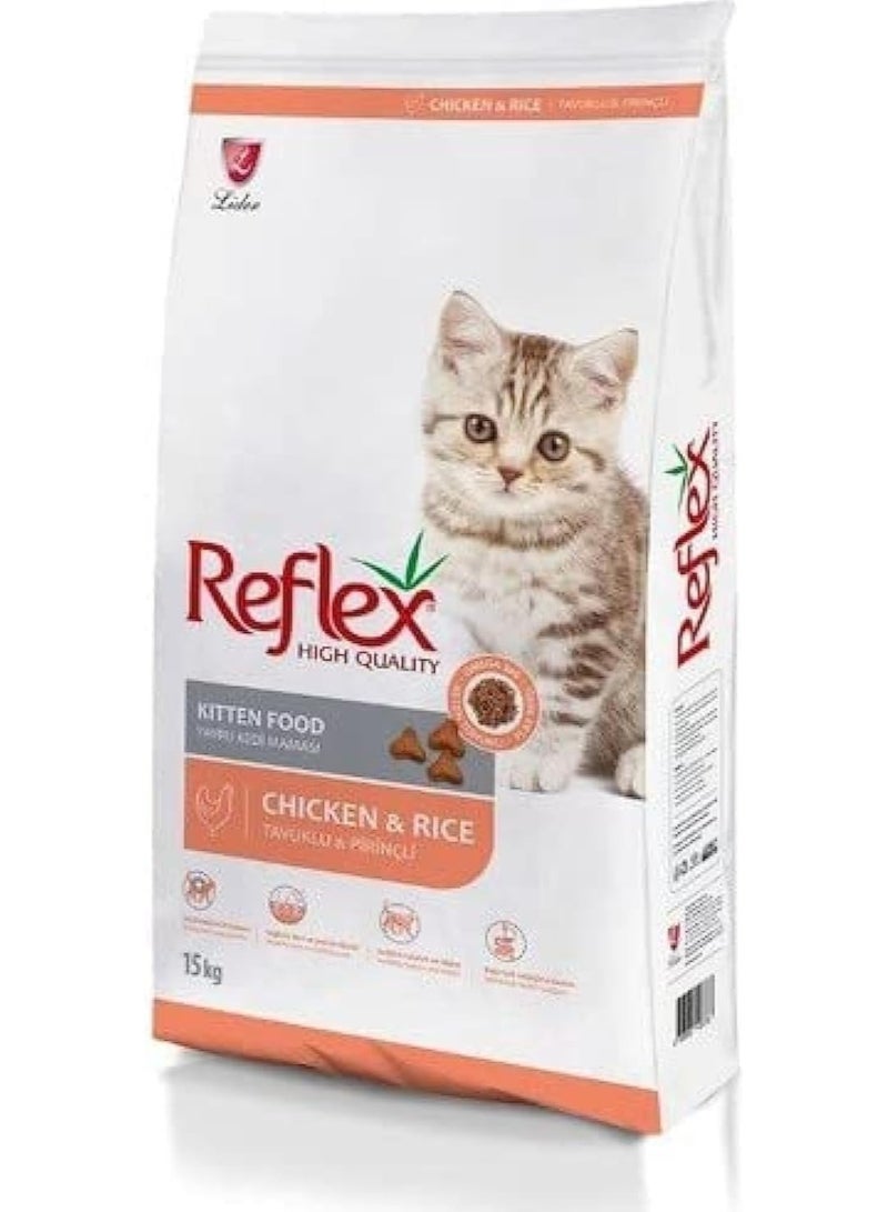 reflex chicken rice kitten dry food 15kg