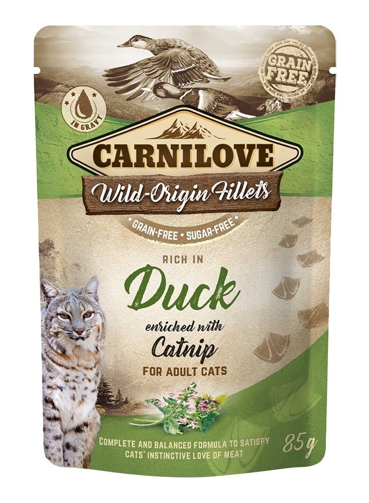 Carnilove Duck enriched with Catnip for Adult Cats (Wet Food Pouches) 24x85g