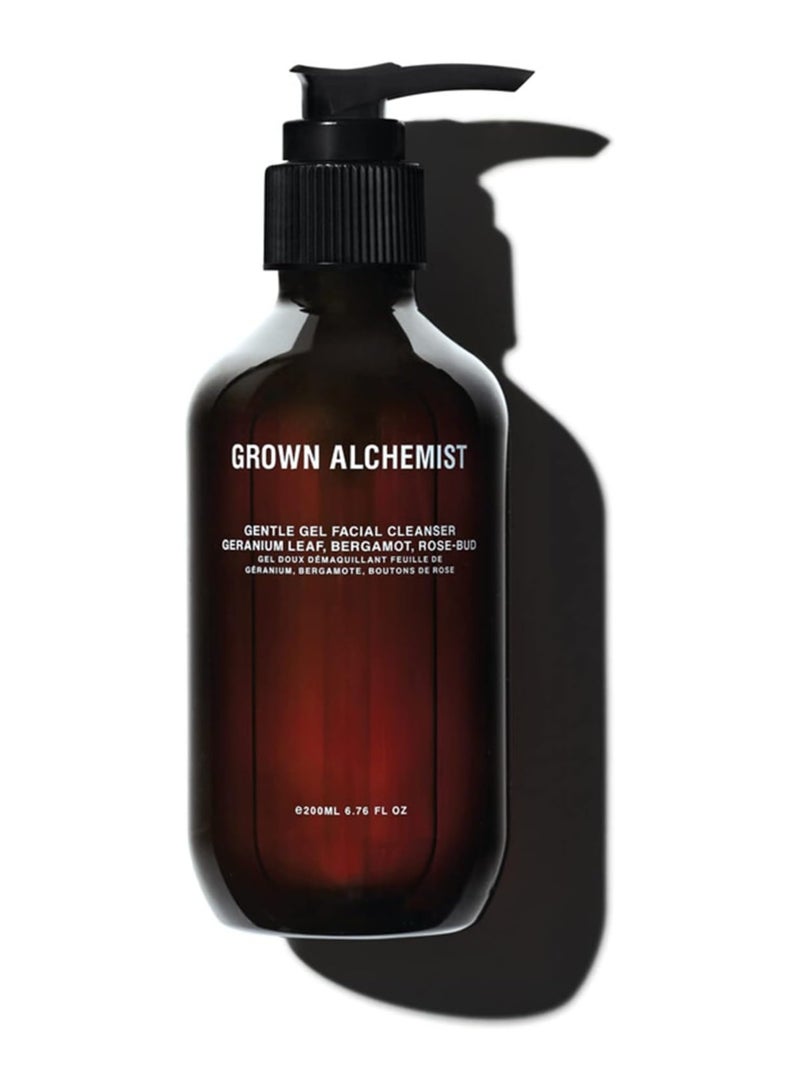 Facial Cleanser Gentle Gel Cleanser Geranium Leaf Bergamot Rosebud Oil Based Face Cleanser for Dry and Sensitive Skin Types Natural Hydrating Face Wash Reduces Acne 200 ml