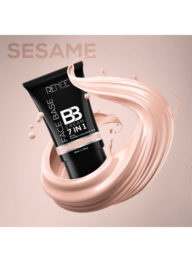 Face Base Bb Cream 7 In 1 With Spf 30 Pa+++, Enriched With Hyaluronic Acid, Vitamin C, Hydrates, Nourishes & Smoothens Skin Texture, Sesame 30Ml