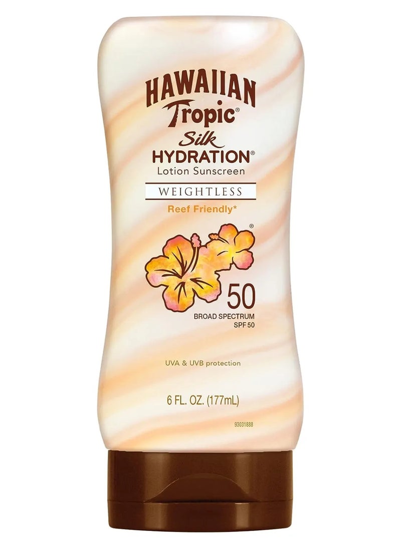 SPF 50 Silk Hydration Sunscreen Weightless Body Lotion UVA UVB Protection Sun Lotion 177ml