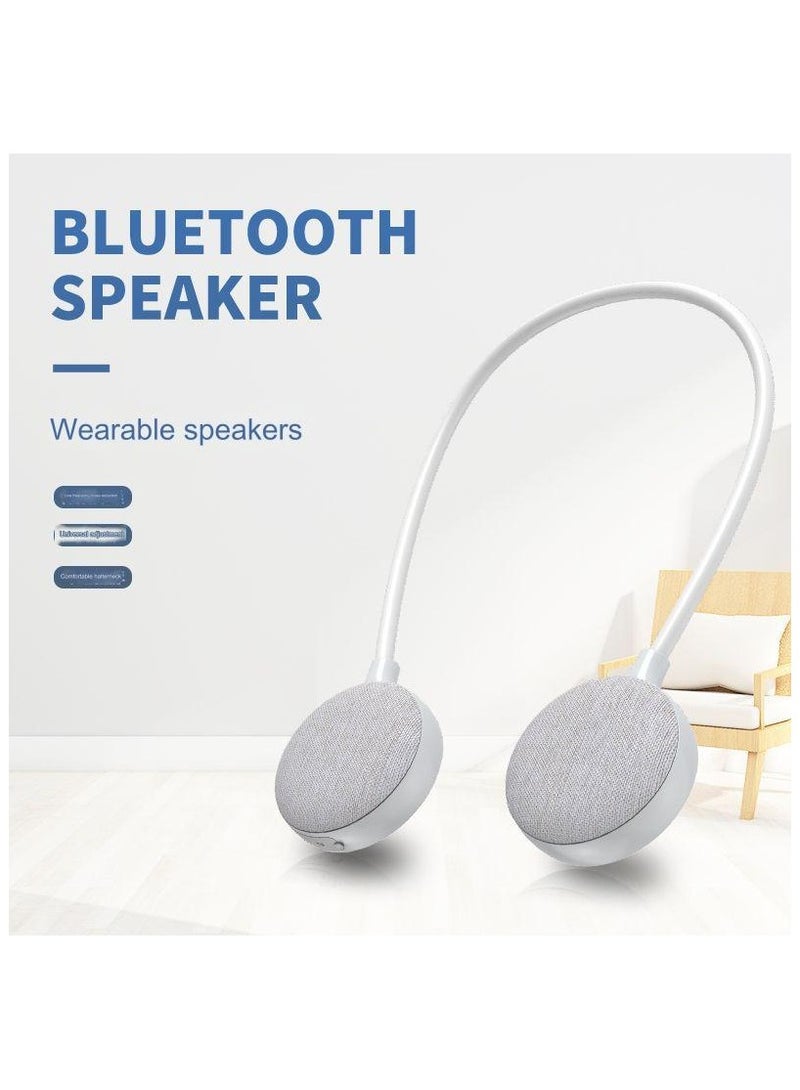 2024 new hanging neck Bluetooth speaker fabric portable wireless stereo sound magic ring waterproof small speaker