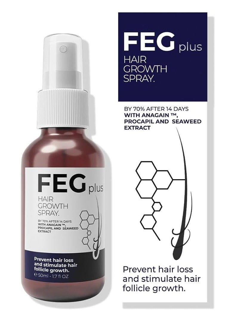 FEGPLUS Hair Growth Serum - 22% Seaweed Extract For Hair Loss Control & Hair Growth In Men & Women, Boost Thicker Beard & Hair Growth, Improve Baldness | The best hair serum made in the USA (50ml)